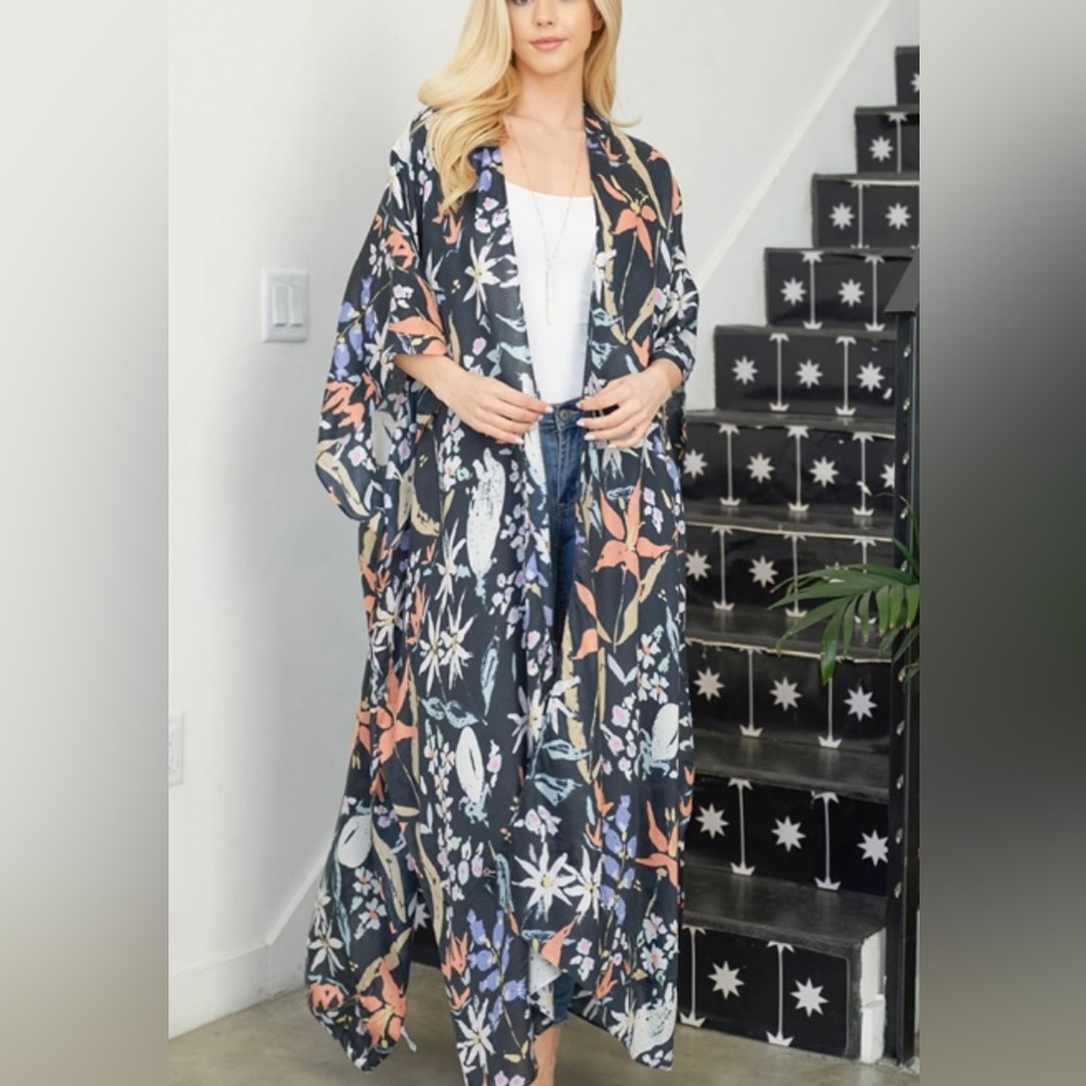 FLOOR LENGTH KIMONO OR SWIM SUIT COVER